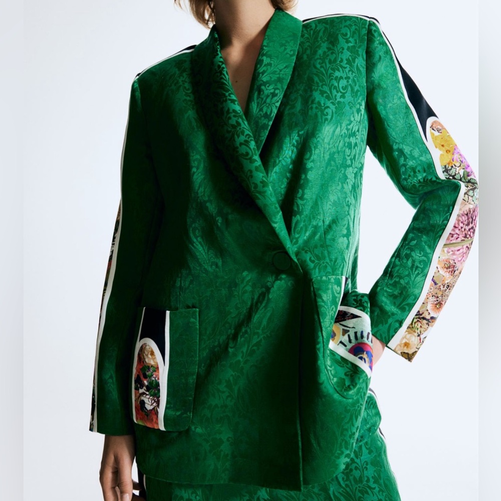 Anamika Khanna XH&M Silk Blend Jacquard Weave Blazer and pants - Picture 4 of 14